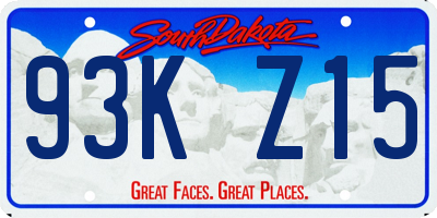 SD license plate 93KZ15