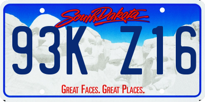 SD license plate 93KZ16