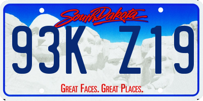 SD license plate 93KZ19
