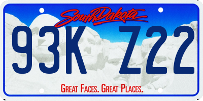 SD license plate 93KZ22