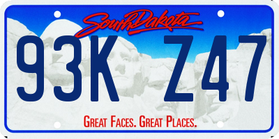 SD license plate 93KZ47