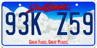 SD license plate 93KZ59