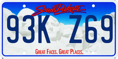 SD license plate 93KZ69