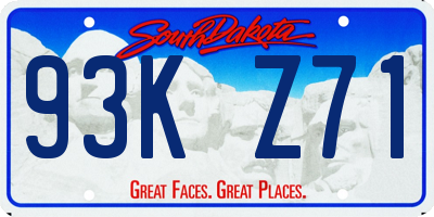 SD license plate 93KZ71