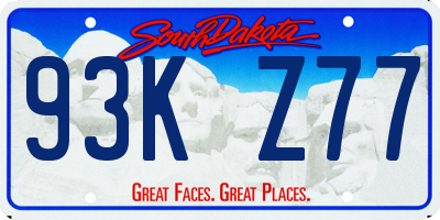SD license plate 93KZ77