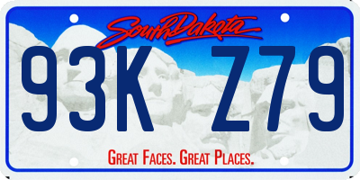 SD license plate 93KZ79