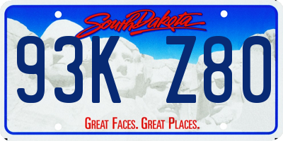 SD license plate 93KZ80
