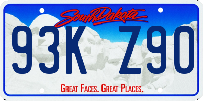 SD license plate 93KZ90