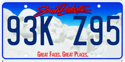 SD license plate 93KZ95