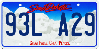 SD license plate 93LA29
