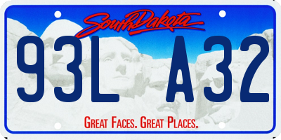 SD license plate 93LA32