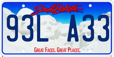 SD license plate 93LA33