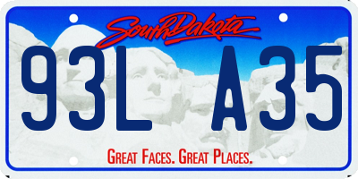 SD license plate 93LA35