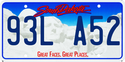 SD license plate 93LA52