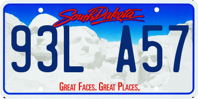 SD license plate 93LA57