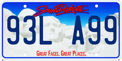 SD license plate 93LA99