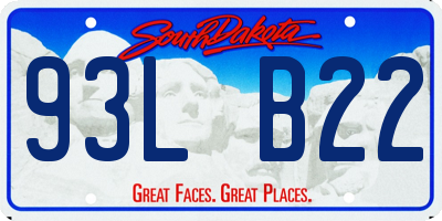 SD license plate 93LB22