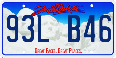 SD license plate 93LB46