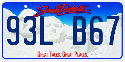 SD license plate 93LB67