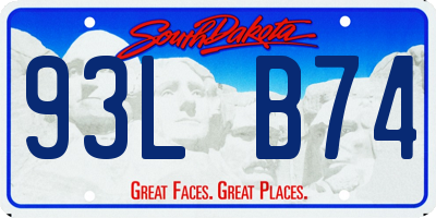 SD license plate 93LB74