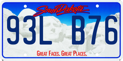 SD license plate 93LB76