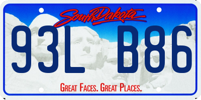 SD license plate 93LB86