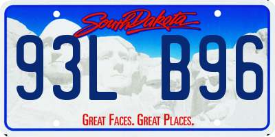 SD license plate 93LB96
