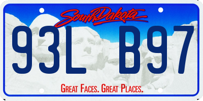 SD license plate 93LB97