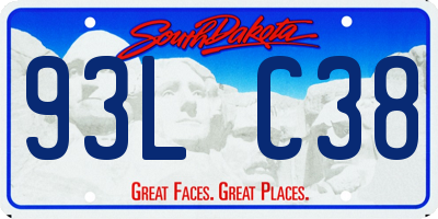 SD license plate 93LC38