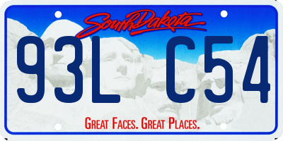 SD license plate 93LC54