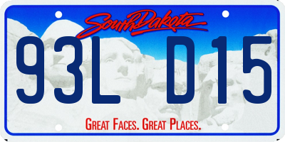 SD license plate 93LD15