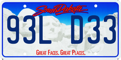 SD license plate 93LD33