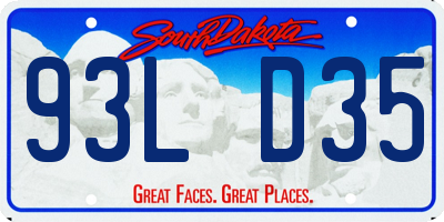 SD license plate 93LD35