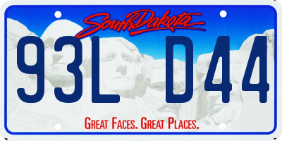 SD license plate 93LD44