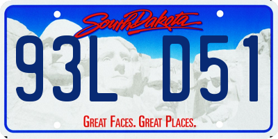 SD license plate 93LD51