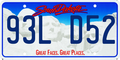 SD license plate 93LD52