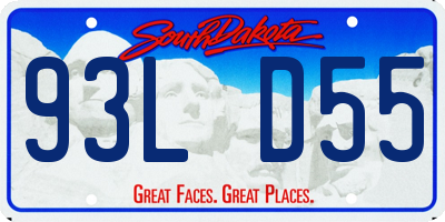 SD license plate 93LD55