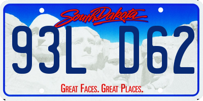 SD license plate 93LD62