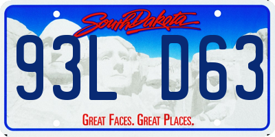 SD license plate 93LD63