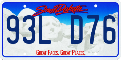 SD license plate 93LD76