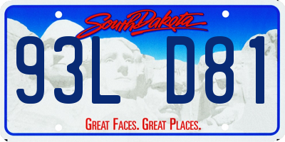 SD license plate 93LD81