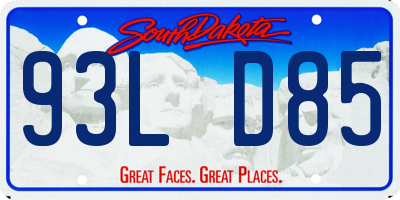 SD license plate 93LD85