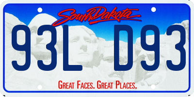 SD license plate 93LD93