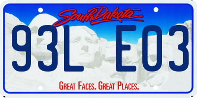 SD license plate 93LE03