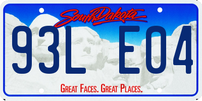 SD license plate 93LE04