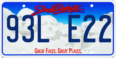 SD license plate 93LE22