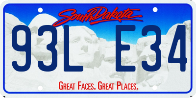 SD license plate 93LE34