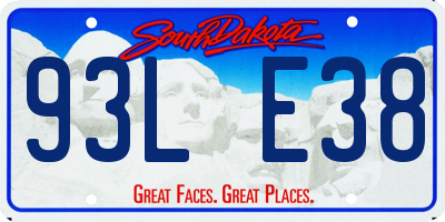 SD license plate 93LE38