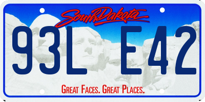 SD license plate 93LE42