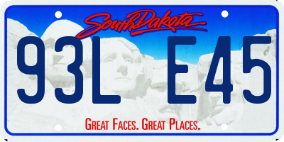 SD license plate 93LE45